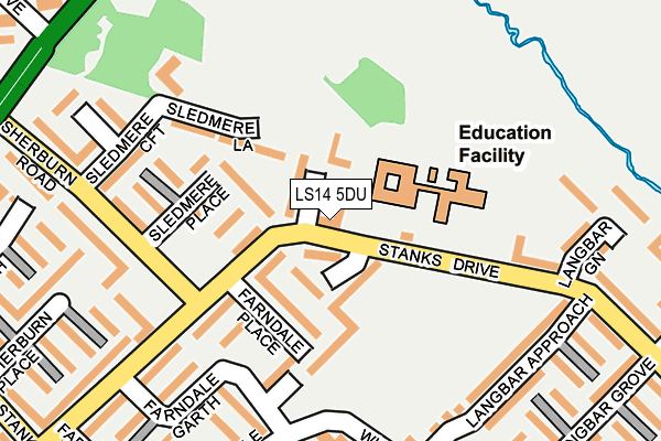 LS14 5DU map - OS OpenMap – Local (Ordnance Survey) LS14 5DU map - OS OpenMap – Local (Ordnance Survey)