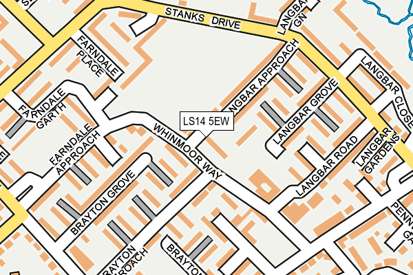 LS14 5EW map - OS OpenMap – Local (Ordnance Survey) LS14 5EW map - OS OpenMap – Local (Ordnance Survey)