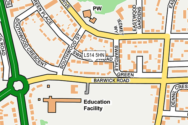LS14 5HN map - OS OpenMap – Local (Ordnance Survey)
