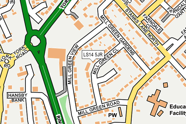 LS14 5JR map - OS OpenMap – Local (Ordnance Survey) LS14 5JR map - OS OpenMap – Local (Ordnance Survey)