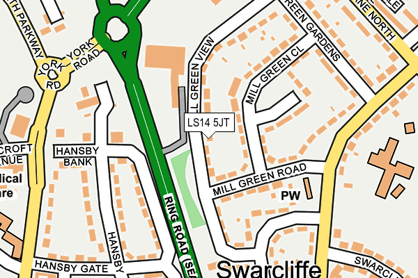 LS14 5JT map - OS OpenMap – Local (Ordnance Survey) LS14 5JT map - OS OpenMap – Local (Ordnance Survey)