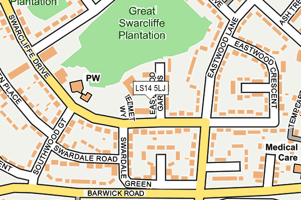 LS14 5LJ map - OS OpenMap – Local (Ordnance Survey) LS14 5LJ map - OS OpenMap – Local (Ordnance Survey)