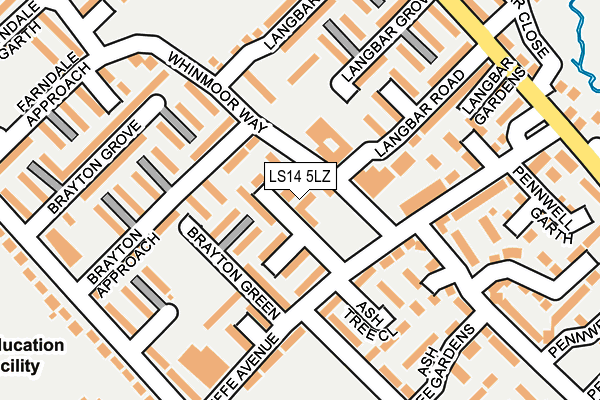 LS14 5LZ map - OS OpenMap – Local (Ordnance Survey) LS14 5LZ map - OS OpenMap – Local (Ordnance Survey)