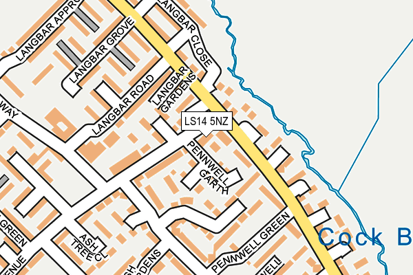 LS14 5NZ map - OS OpenMap – Local (Ordnance Survey) LS14 5NZ map - OS OpenMap – Local (Ordnance Survey)