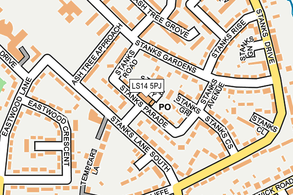 LS14 5PJ map - OS OpenMap – Local (Ordnance Survey) LS14 5PJ map - OS OpenMap – Local (Ordnance Survey)