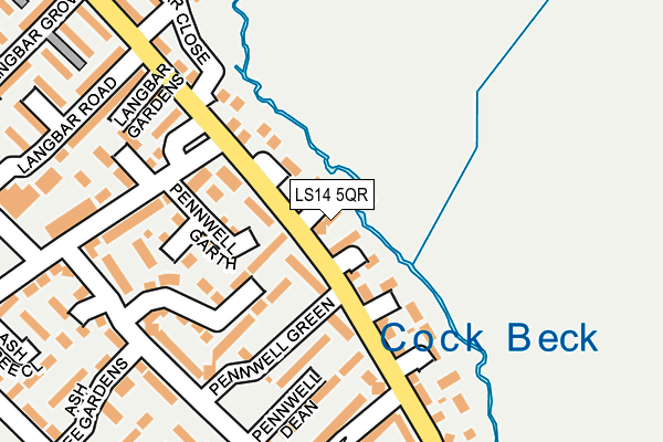 LS14 5QR map - OS OpenMap – Local (Ordnance Survey) LS14 5QR map - OS OpenMap – Local (Ordnance Survey)