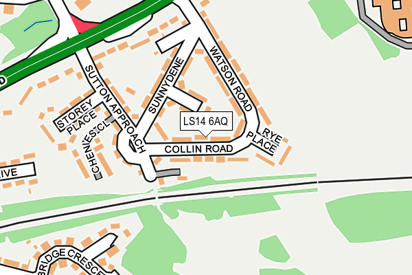 LS14 6AQ map - OS OpenMap – Local (Ordnance Survey) LS14 6AQ map - OS OpenMap – Local (Ordnance Survey)