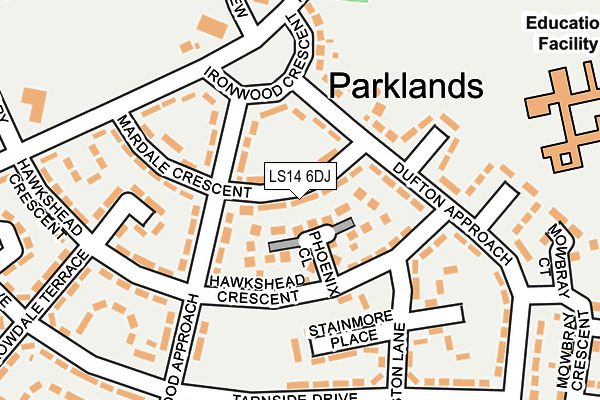 LS14 6DJ map - OS OpenMap – Local (Ordnance Survey) LS14 6DJ map - OS OpenMap – Local (Ordnance Survey)
