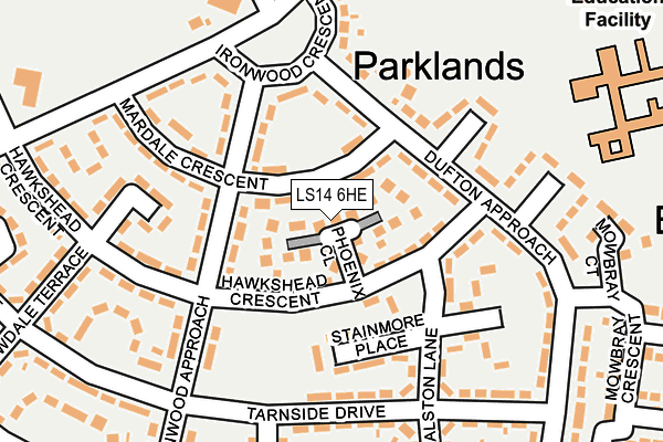 LS14 6HE map - OS OpenMap – Local (Ordnance Survey) LS14 6HE map - OS OpenMap – Local (Ordnance Survey)