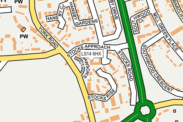 LS14 6HX map - OS OpenMap – Local (Ordnance Survey) LS14 6HX map - OS OpenMap – Local (Ordnance Survey)