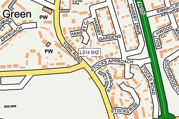 LS14 6HZ map - OS OpenMap – Local (Ordnance Survey) LS14 6HZ map - OS OpenMap – Local (Ordnance Survey)