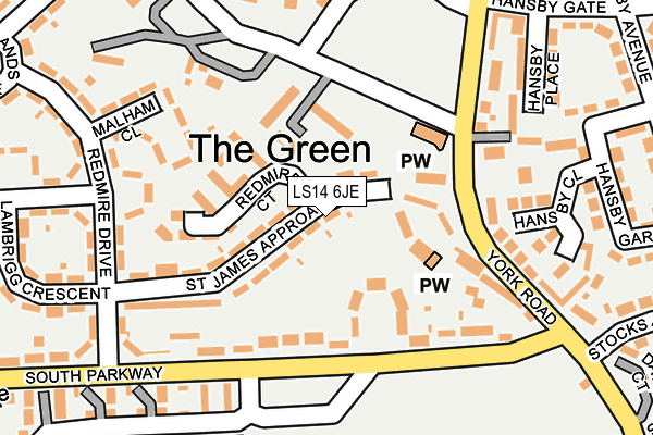 LS14 6JE map - OS OpenMap – Local (Ordnance Survey) LS14 6JE map - OS OpenMap – Local (Ordnance Survey)