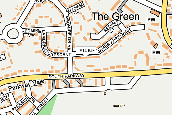 LS14 6JF map - OS OpenMap – Local (Ordnance Survey)
