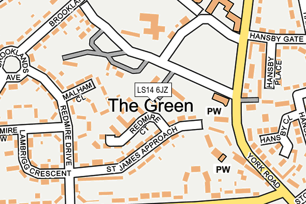 LS14 6JZ map - OS OpenMap – Local (Ordnance Survey) LS14 6JZ map - OS OpenMap – Local (Ordnance Survey)