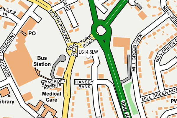 LS14 6LW map - OS OpenMap – Local (Ordnance Survey) LS14 6LW map - OS OpenMap – Local (Ordnance Survey)