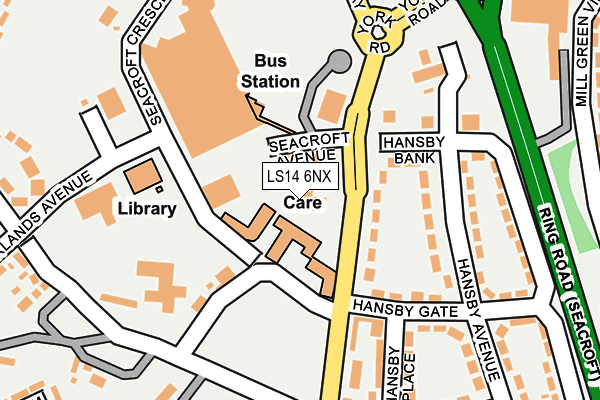 LS14 6NX map - OS OpenMap – Local (Ordnance Survey) LS14 6NX map - OS OpenMap – Local (Ordnance Survey)