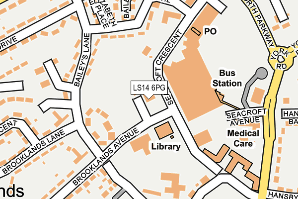 LS14 6PG map - OS OpenMap – Local (Ordnance Survey) LS14 6PG map - OS OpenMap – Local (Ordnance Survey)