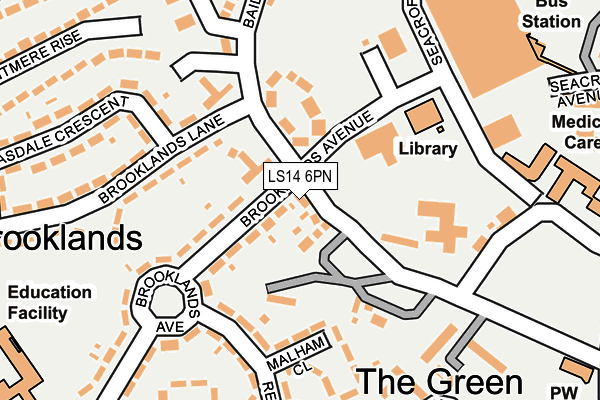 LS14 6PN map - OS OpenMap – Local (Ordnance Survey) LS14 6PN map - OS OpenMap – Local (Ordnance Survey)