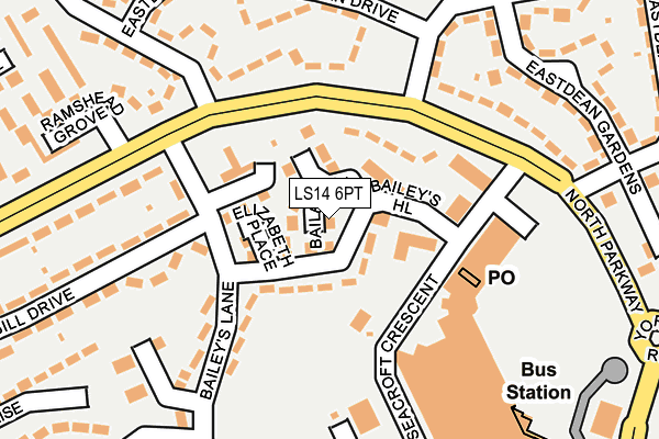 LS14 6PT map - OS OpenMap – Local (Ordnance Survey) LS14 6PT map - OS OpenMap – Local (Ordnance Survey)