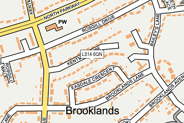 LS14 6QN map - OS OpenMap – Local (Ordnance Survey) LS14 6QN map - OS OpenMap – Local (Ordnance Survey)