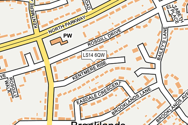 LS14 6QW map - OS OpenMap – Local (Ordnance Survey) LS14 6QW map - OS OpenMap – Local (Ordnance Survey)