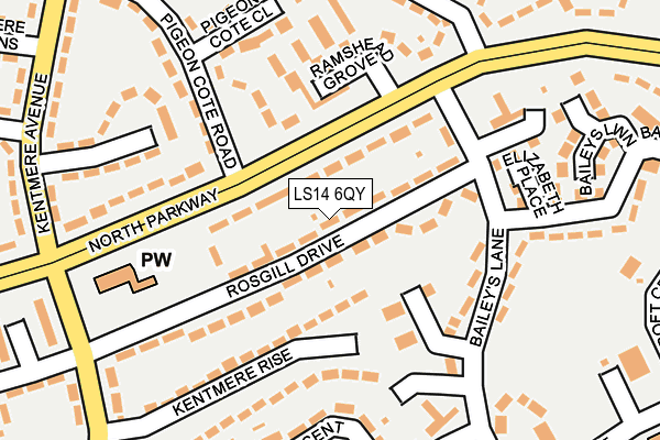 LS14 6QY map - OS OpenMap – Local (Ordnance Survey) LS14 6QY map - OS OpenMap – Local (Ordnance Survey)