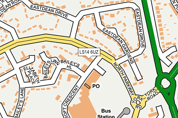 LS14 6UZ map - OS OpenMap – Local (Ordnance Survey) LS14 6UZ map - OS OpenMap – Local (Ordnance Survey)