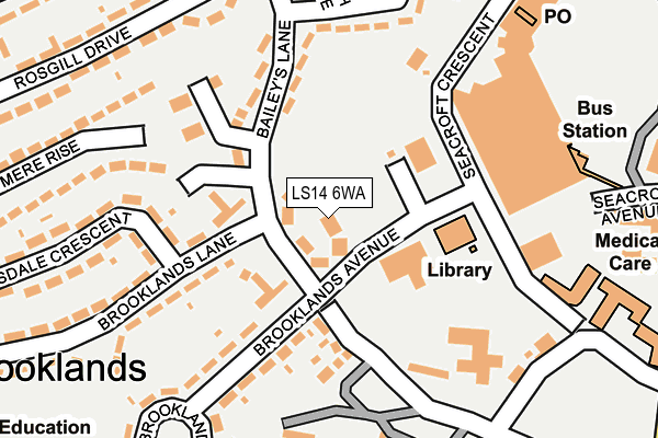 LS14 6WA map - OS OpenMap – Local (Ordnance Survey) LS14 6WA map - OS OpenMap – Local (Ordnance Survey)