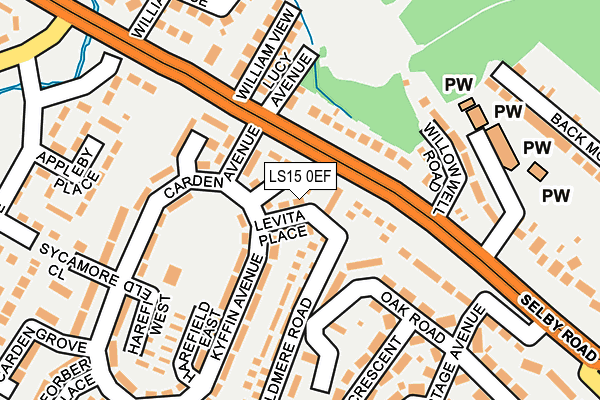LS15 0EF map - OS OpenMap – Local (Ordnance Survey) LS15 0EF map - OS OpenMap – Local (Ordnance Survey)