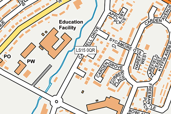 LS15 0QR map - OS OpenMap – Local (Ordnance Survey)