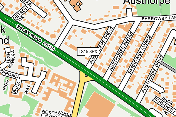 LS15 8PX map - OS OpenMap – Local (Ordnance Survey) LS15 8PX map - OS OpenMap – Local (Ordnance Survey)
