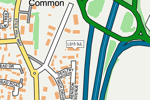 LS15 9JL map - OS OpenMap – Local (Ordnance Survey) LS15 9JL map - OS OpenMap – Local (Ordnance Survey)