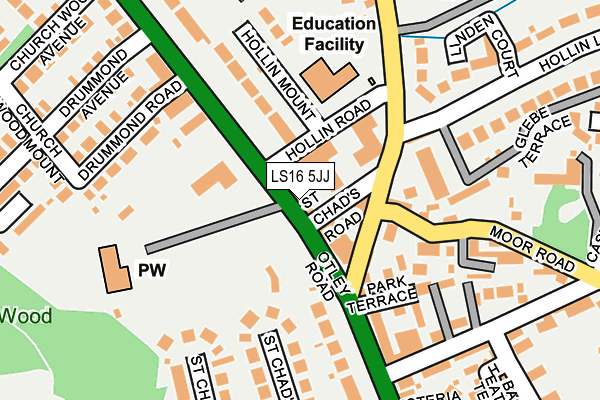 LS16 5JJ map - OS OpenMap – Local (Ordnance Survey) LS16 5JJ map - OS OpenMap – Local (Ordnance Survey)
