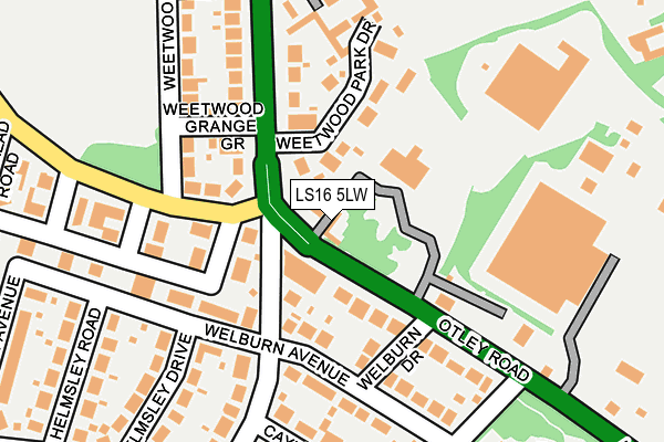 LS16 5LW map - OS OpenMap – Local (Ordnance Survey) LS16 5LW map - OS OpenMap – Local (Ordnance Survey)