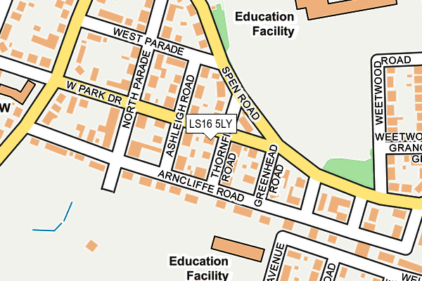 LS16 5LY map - OS OpenMap – Local (Ordnance Survey) LS16 5LY map - OS OpenMap – Local (Ordnance Survey)