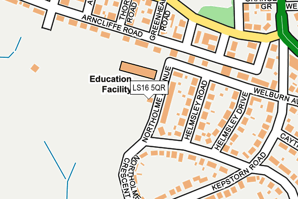LS16 5QR map - OS OpenMap – Local (Ordnance Survey) LS16 5QR map - OS OpenMap – Local (Ordnance Survey)