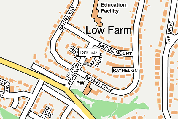 LS16 6JZ map - OS OpenMap – Local (Ordnance Survey)