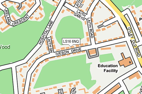 LS16 6NQ map - OS OpenMap – Local (Ordnance Survey)