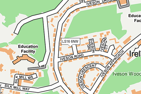 LS16 6NW map - OS OpenMap – Local (Ordnance Survey)