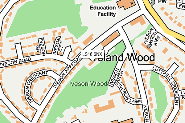 LS16 6NX map - OS OpenMap – Local (Ordnance Survey) LS16 6NX map - OS OpenMap – Local (Ordnance Survey)