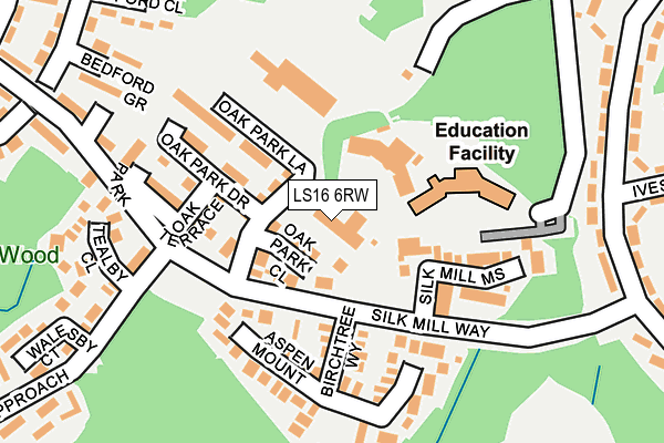 LS16 6RW map - OS OpenMap – Local (Ordnance Survey)