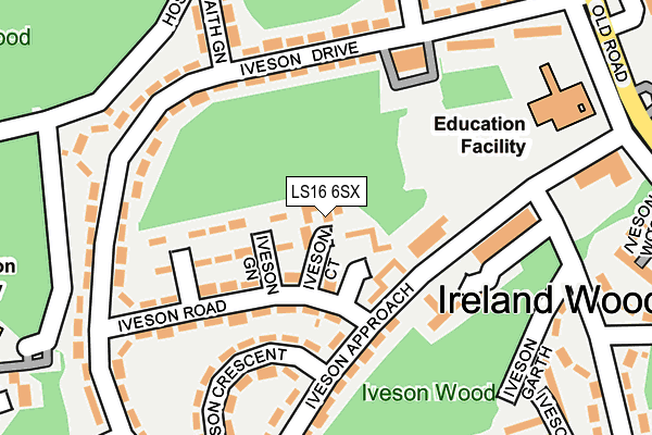 LS16 6SX map - OS OpenMap – Local (Ordnance Survey) LS16 6SX map - OS OpenMap – Local (Ordnance Survey)