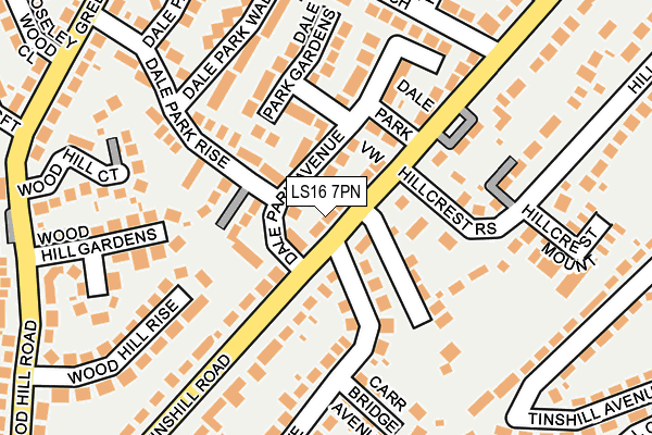 LS16 7PN map - OS OpenMap – Local (Ordnance Survey) LS16 7PN map - OS OpenMap – Local (Ordnance Survey)