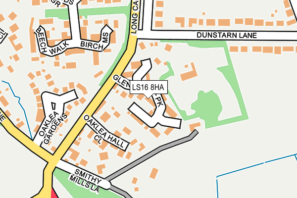 LS16 8HA map - OS OpenMap – Local (Ordnance Survey) LS16 8HA map - OS OpenMap – Local (Ordnance Survey)