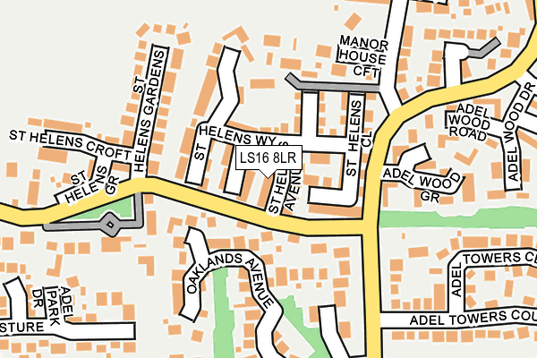 LS16 8LR map - OS OpenMap – Local (Ordnance Survey) LS16 8LR map - OS OpenMap – Local (Ordnance Survey)