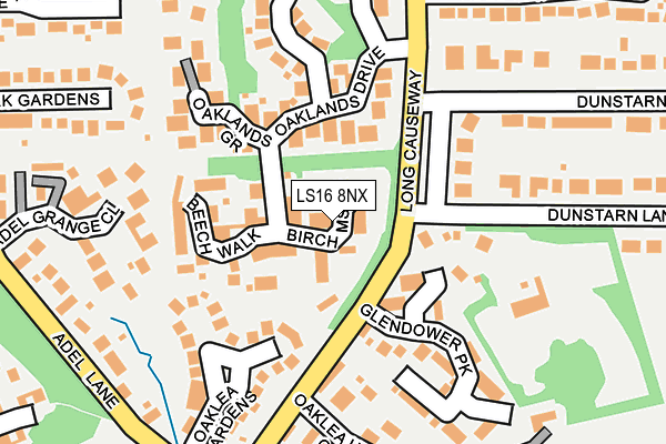 LS16 8NX map - OS OpenMap – Local (Ordnance Survey) LS16 8NX map - OS OpenMap – Local (Ordnance Survey)