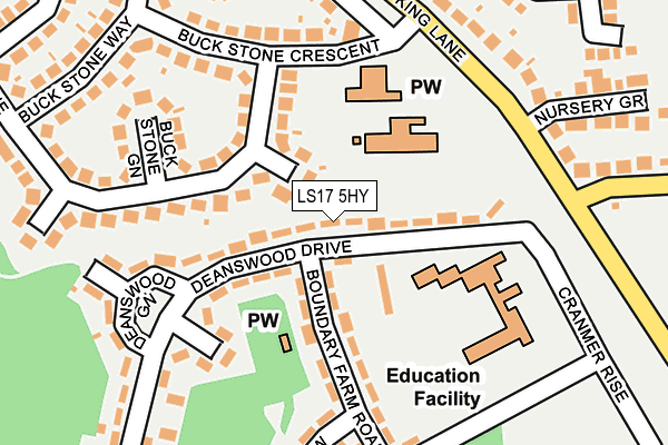 LS17 5HY map - OS OpenMap – Local (Ordnance Survey) LS17 5HY map - OS OpenMap – Local (Ordnance Survey)