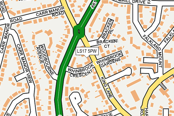 LS17 5PW map - OS OpenMap – Local (Ordnance Survey) LS17 5PW map - OS OpenMap – Local (Ordnance Survey)