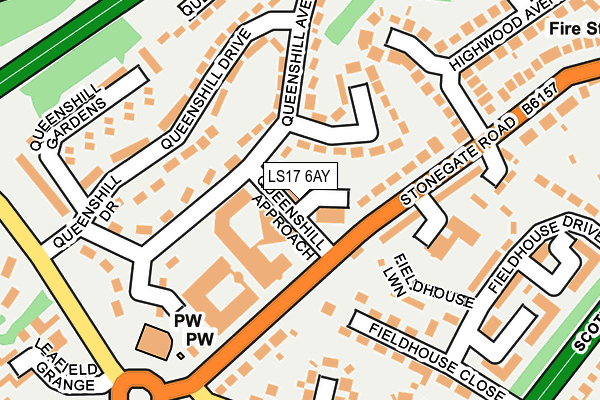 LS17 6AY map - OS OpenMap – Local (Ordnance Survey) LS17 6AY map - OS OpenMap – Local (Ordnance Survey)