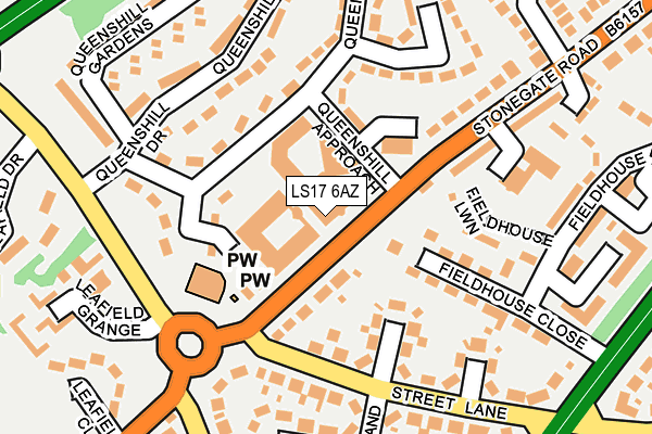 LS17 6AZ map - OS OpenMap – Local (Ordnance Survey) LS17 6AZ map - OS OpenMap – Local (Ordnance Survey)